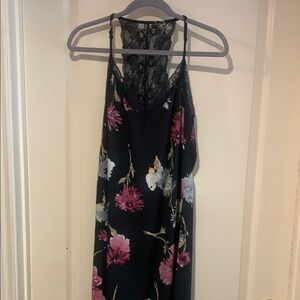 Band of Gypsies Black Floral Slip Dress